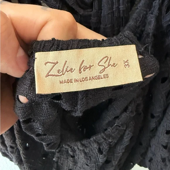 Zelie for She Black Textured Two Piece Set - Picture 2 of 5